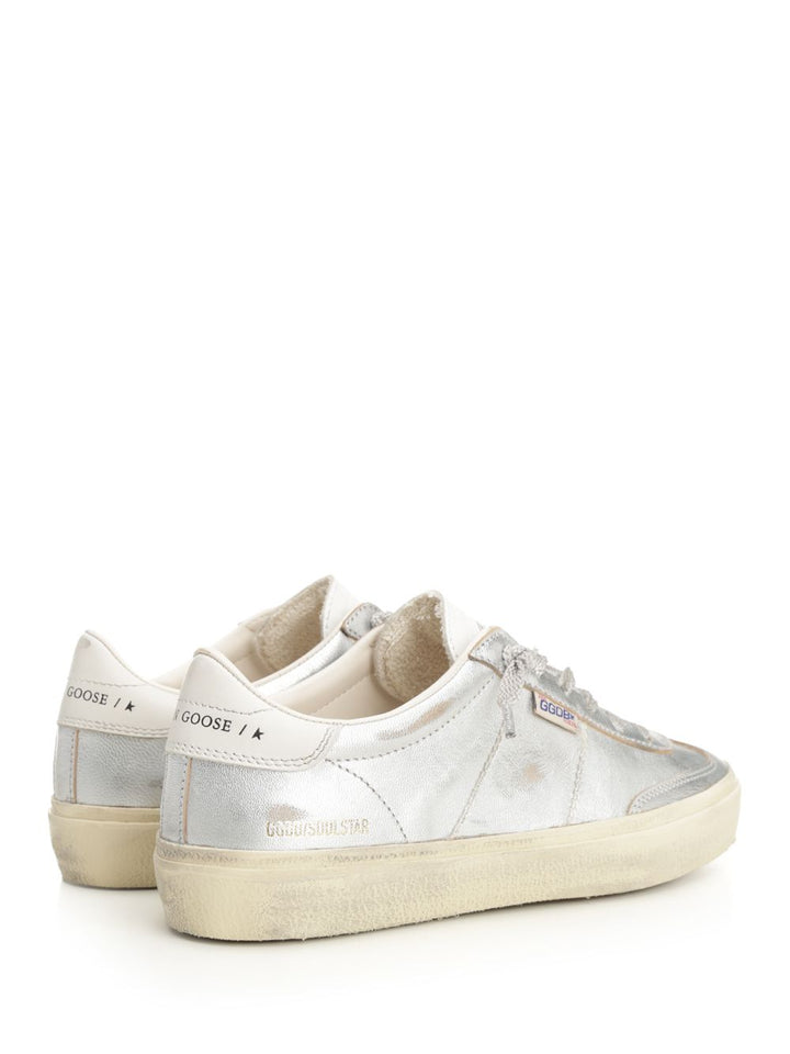 Golden Goose Deluxe Brand Soul-Star Laminated Upper Toe And Tongue Leather Heel Sneakers - Silver | e66a3e849fce1ad5dc473ee2447997a55632830e