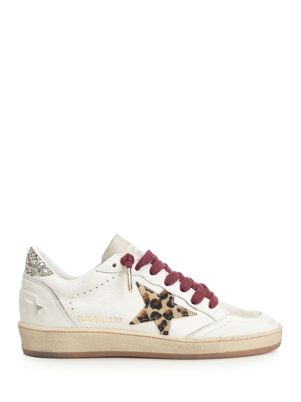 Golden Goose Deluxe Brand Ballstar Nappa Upper Toe And Spur Suede Tongue Horsy Star Glitter Heel Sneakers - White | 444084e5d7bf5616c79d021d8ebe4c438b8d92d3