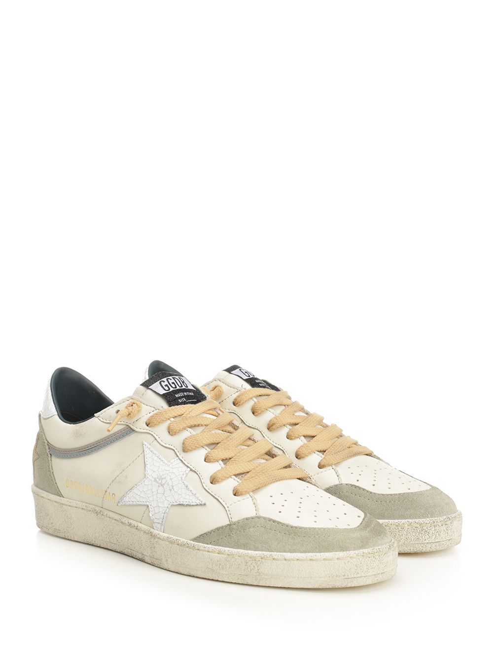 Golden Goose Deluxe Brand Ballstar Nappa Upper Suede Toe And Spur Crack Leather Star And Heel Sneakers - Beige | 9df83459837dcaf07bd51b75c8c8896d0dbd95fb