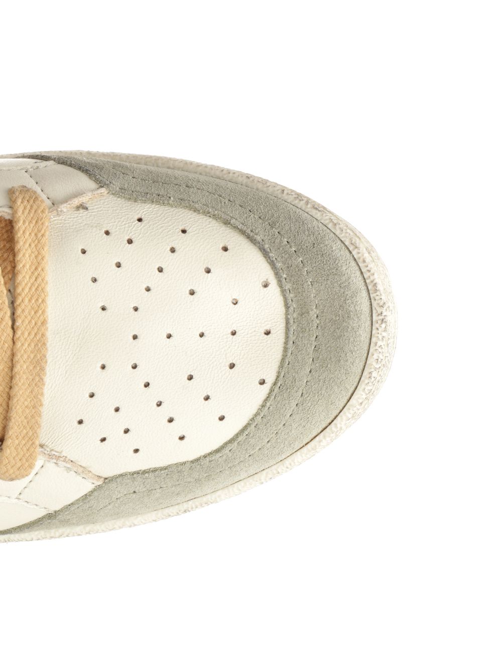 Golden Goose Deluxe Brand Ballstar Nappa Upper Suede Toe And Spur Crack Leather Star And Heel Sneakers - Beige | 49376f39fccc45203b1667853d61a505b527647a
