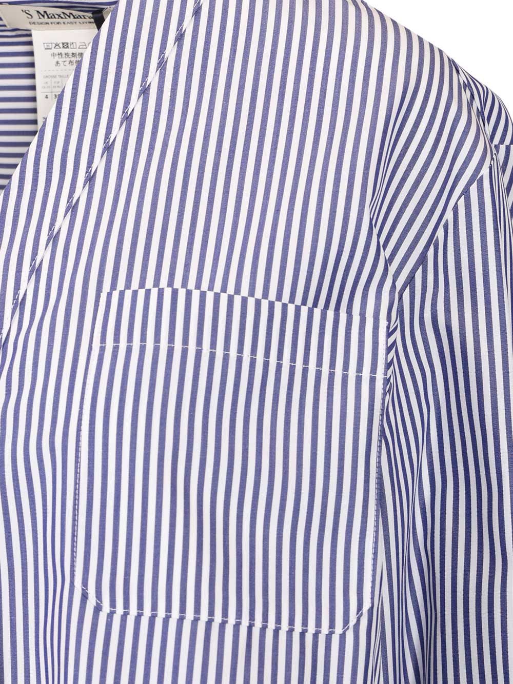 'S Max Mara Chicca V Neck Pocket Popeline Shirt Shirts - Multicolor | 5e364d61b4ac4c4781a5dbb59bdb9fc81b577c9e