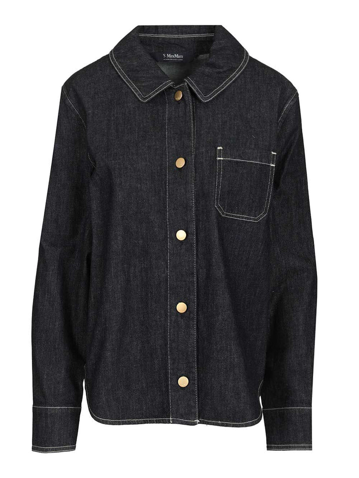 'S Max Mara Enfasi Denim Shirt With Contrast Stiching Casual - Blue | e1d8a7409e39b17738f41d31b8c88d5936db62c3