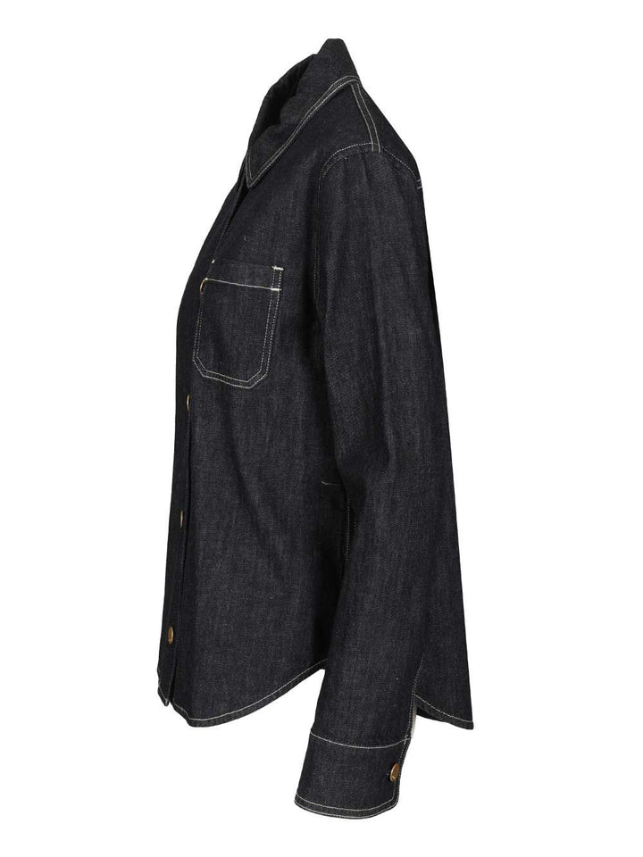 'S Max Mara Enfasi Denim Shirt With Contrast Stiching Casual - Blue | c1c93fe71245248b845f93ddc1d3e997c4997328