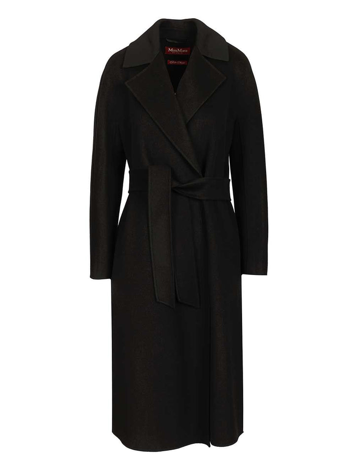 Max Mara Studio Dressing Gown Coat Coats - Black | 8a7a060ae18147aec65b9edbb80686fa7c79a185