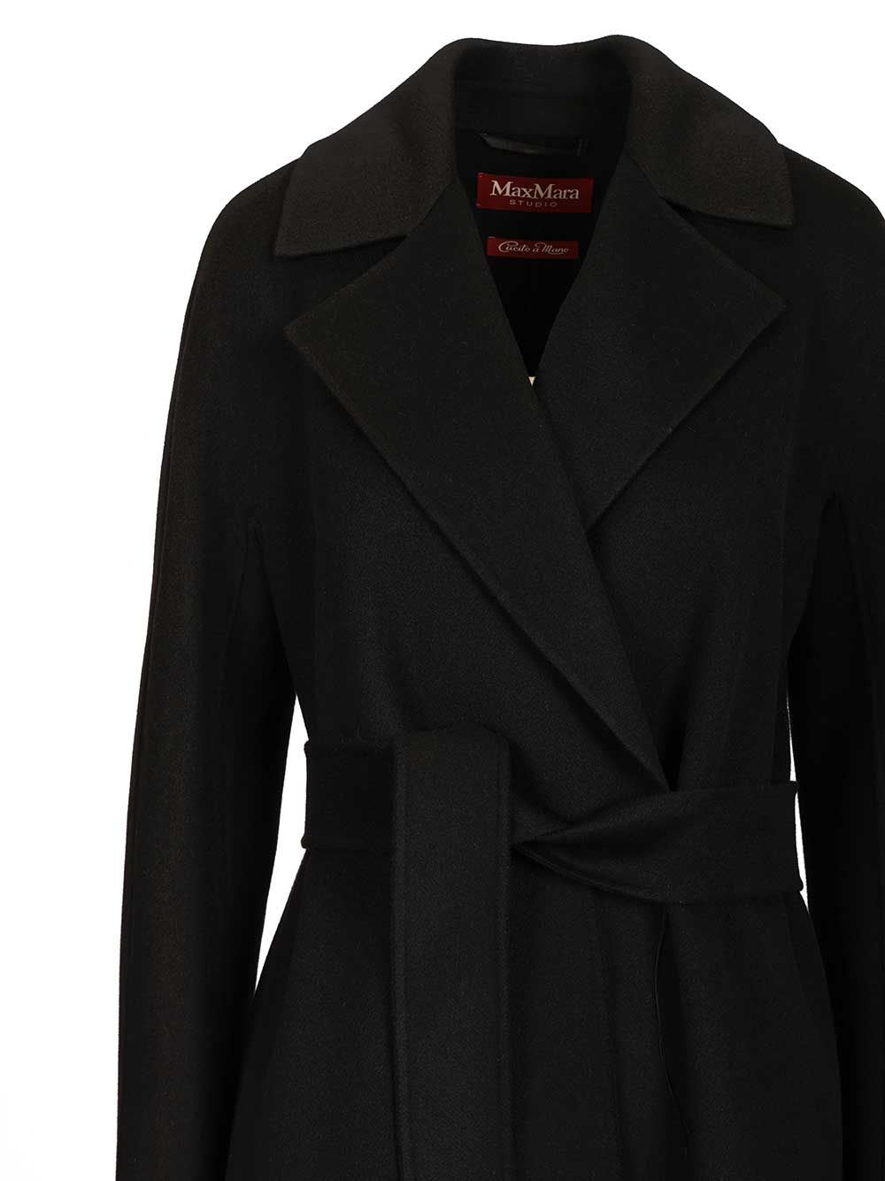 Max Mara Studio Dressing Gown Coat Coats - Black | d30fe032a2a0faf1f7ce2c1317458147c50dcccc