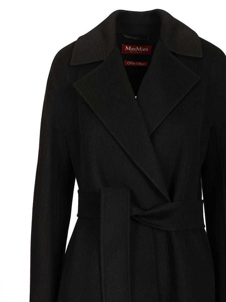 Max Mara Studio Dressing Gown Coat Coats - Black | d30fe032a2a0faf1f7ce2c1317458147c50dcccc
