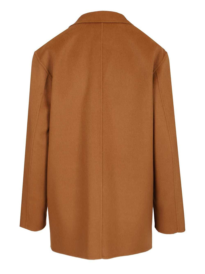 Max Mara Studio Caban In Wool And Silk Coats - Brown | 9244bae54ce41cc48e5f652ee3201317234e0faa