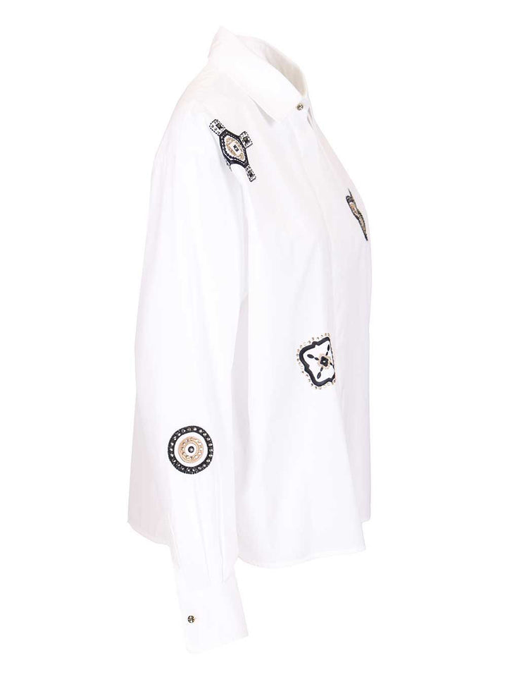 Max Mara Embroidered Poplin Shirt Shirts - White | fe8bfe8410c89bb893e132b4d66ae91d99c8a16c