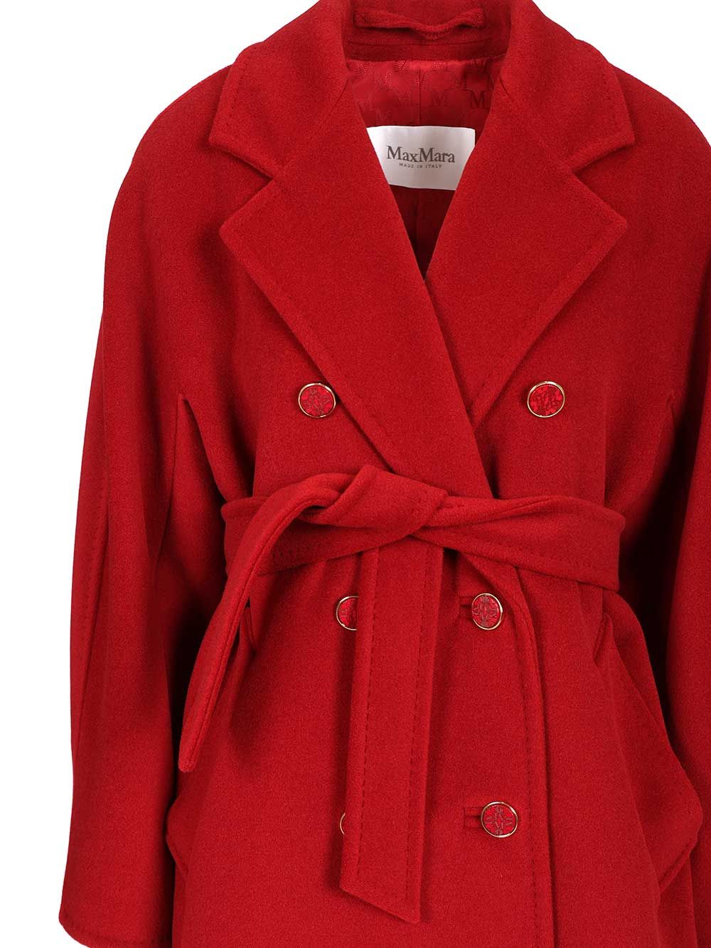 Max Mara Manna Wool Cashmere Double Breasted Coat Coats - Red | f54a25a661abf2338f2b89dffa662a7465ca80d8