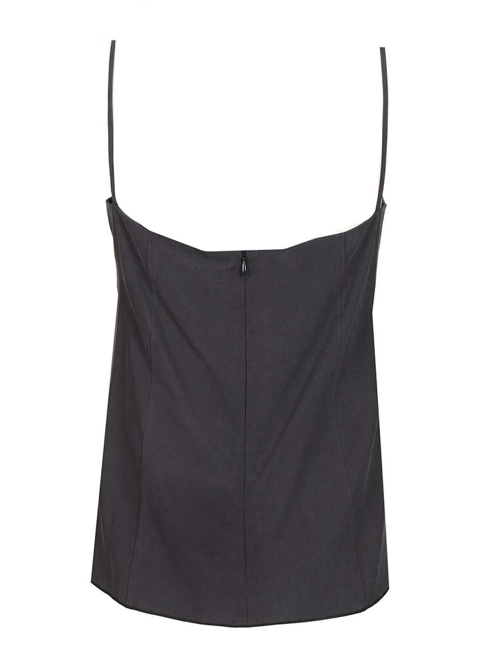 Max Mara Unghia Washed Silk Spaghetti Strap Top Tops - Blue | 1c91c3e70b64e37023591c27772ece0c7937836d