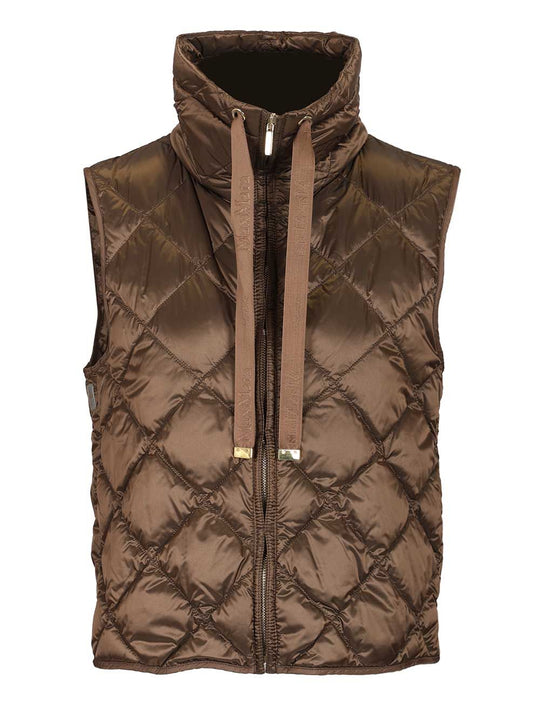 Nylon Canvas Vest Coats Brown