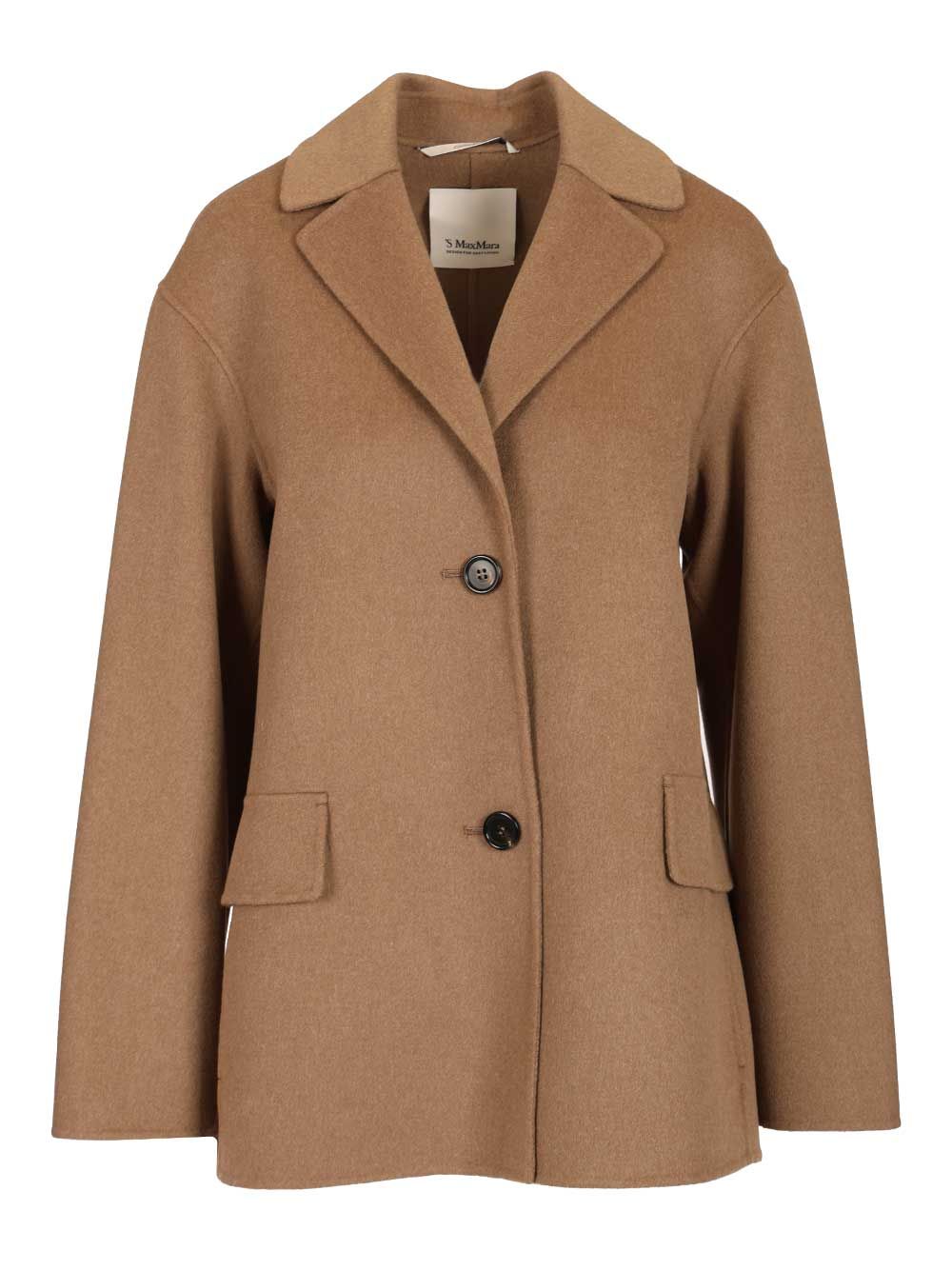 'S Max Mara Single-Breasted Double Wool Jacket Jackets - Beige | be21439e75f6504bfe7fc76369c34f1d1d3e5ad9