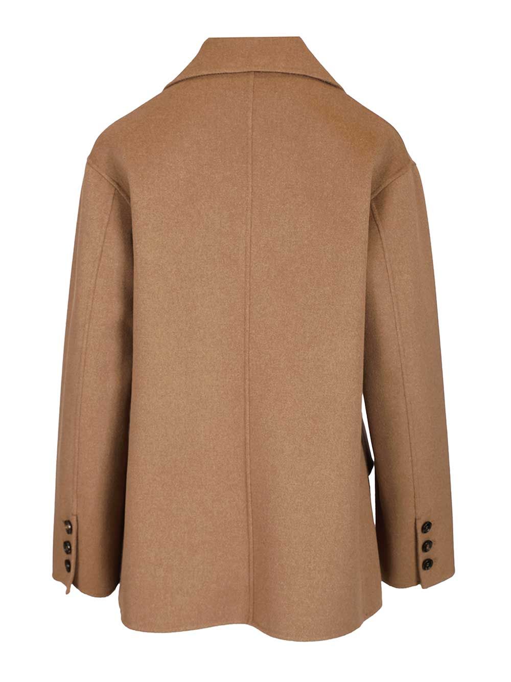 'S Max Mara Single-Breasted Double Wool Jacket Jackets - Beige | 3cd9a57ed30f0fcb44a008eb2837e1f2a9788853