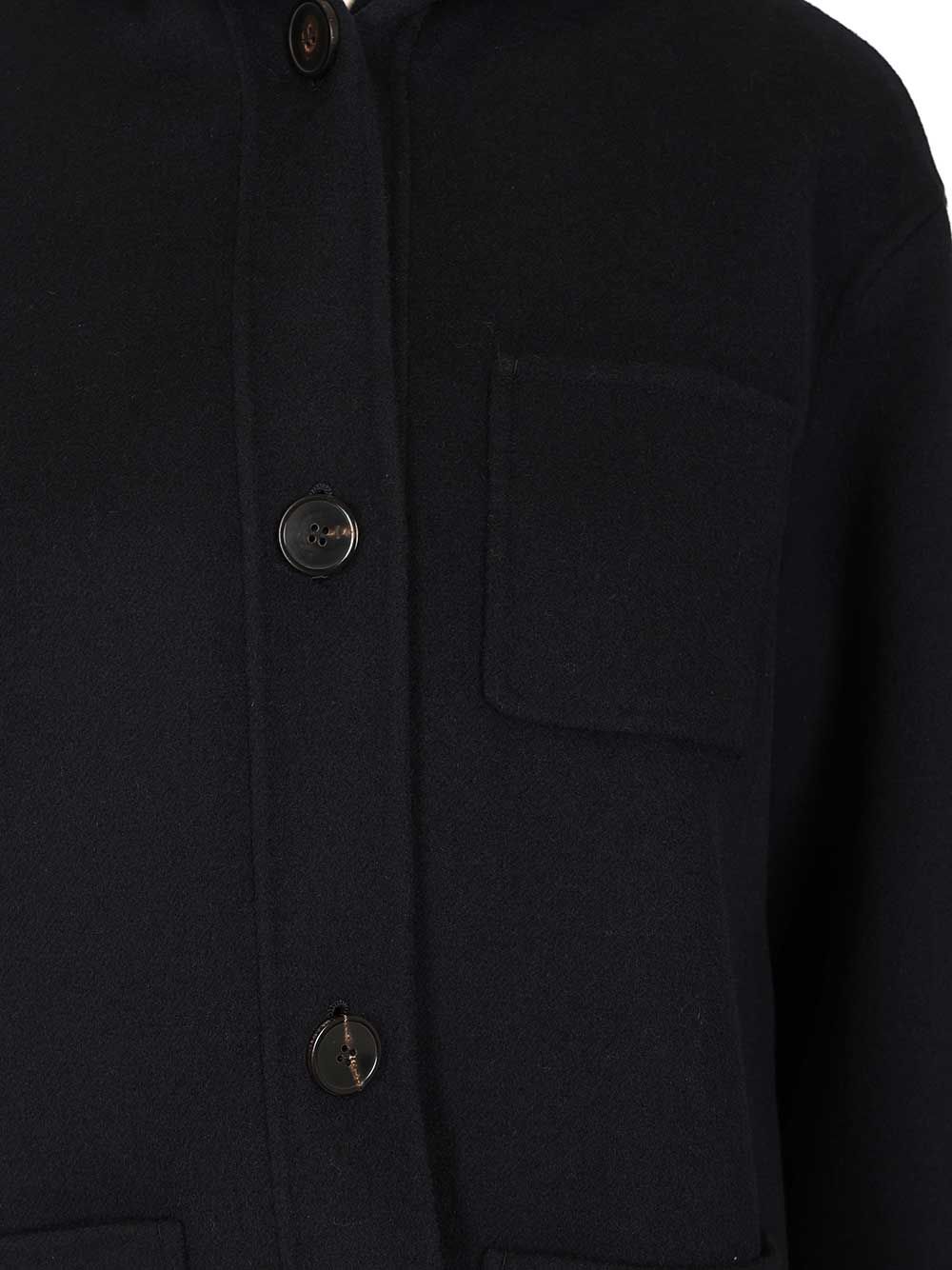 Max Mara Studio Wool, Cashmere And Silk Hooded Coat Coats - Blue | e1058c955d71e3a4eff6ca7458d44476bb363d12