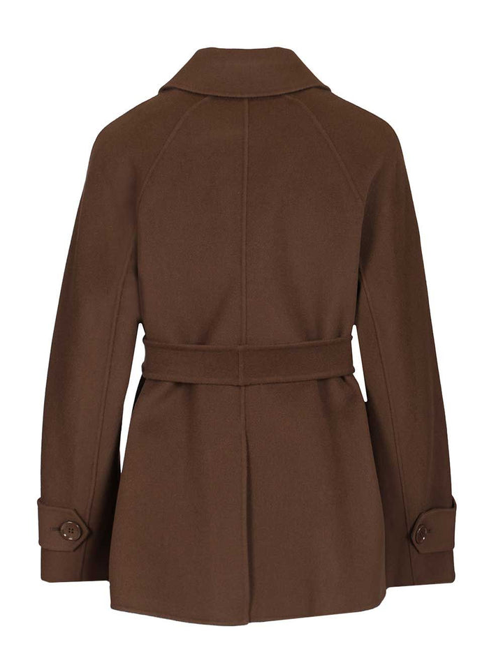 'S Max Mara Louise Double Breasted Short Belted Jacket Jackets - Brown | 17bd778c692567093d5e5fcca376537b576c5d2d