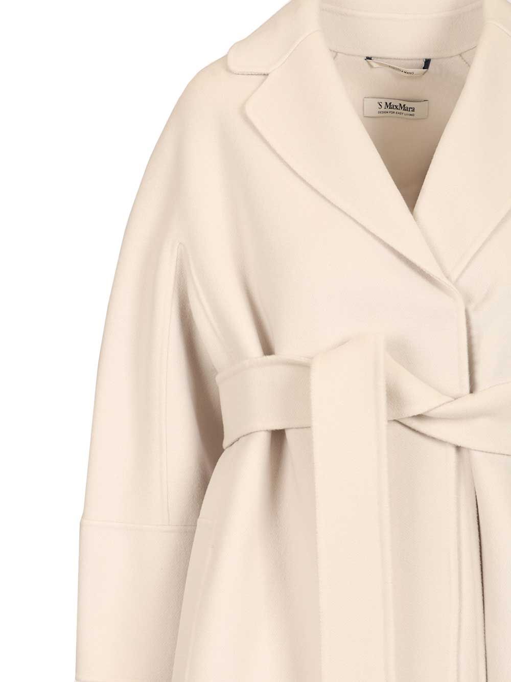 'S Max Mara Short Wool Coat Coats - White | b8ab0b5708eabc2f4d8b0bfd67ea3ec2de28243a