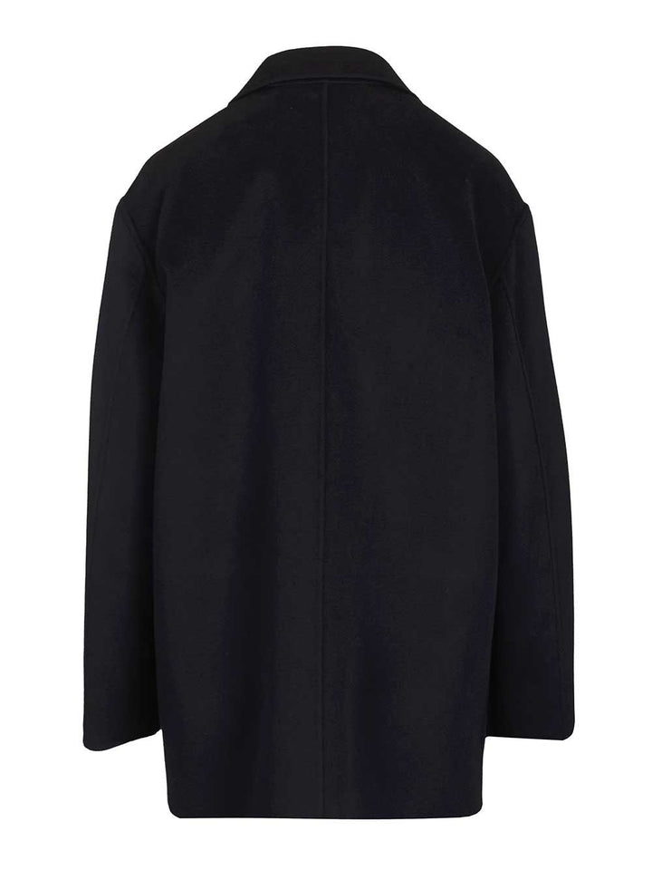 Max Mara Studio Caban In Wool And Silk Coats - Blue | 8427dde23372ab4a29f48ae2671ab925e4624070