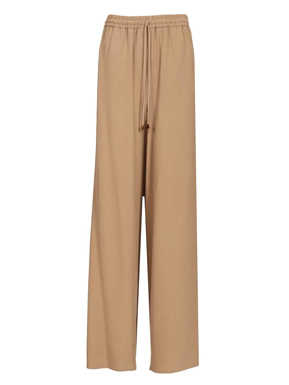 Max Mara Genero Washed Silk Drawstrings Pant Trousers - Brown | 14aaf163f101951a3662f89b1a4d9bfd8f541c5a