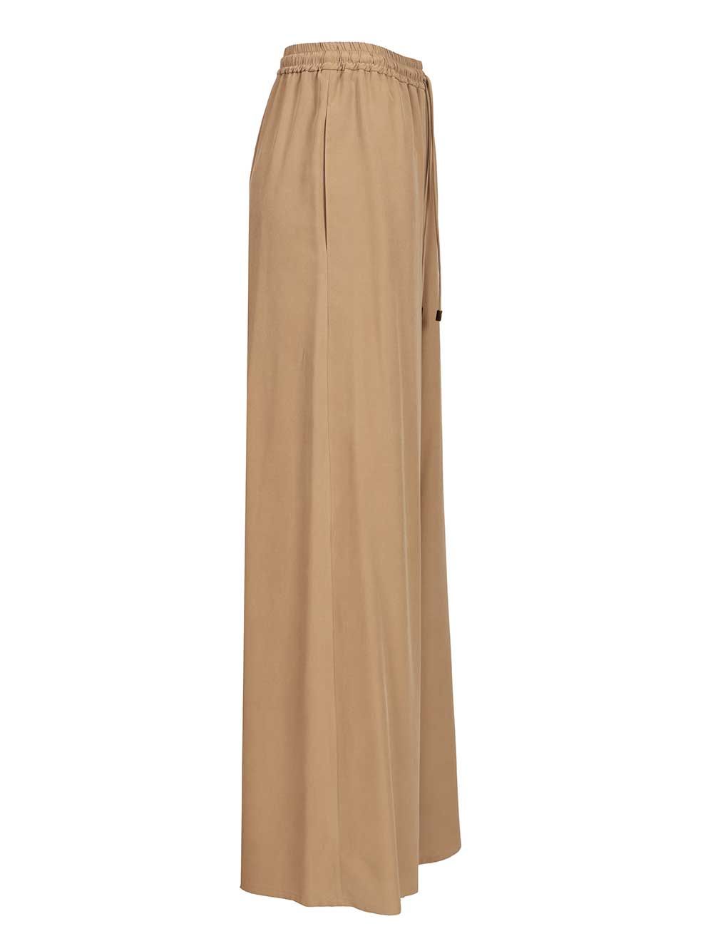 Max Mara Genero Washed Silk Drawstrings Pant Trousers - Brown | aa2180dea78609f32b471256f45a3c32769a7a30