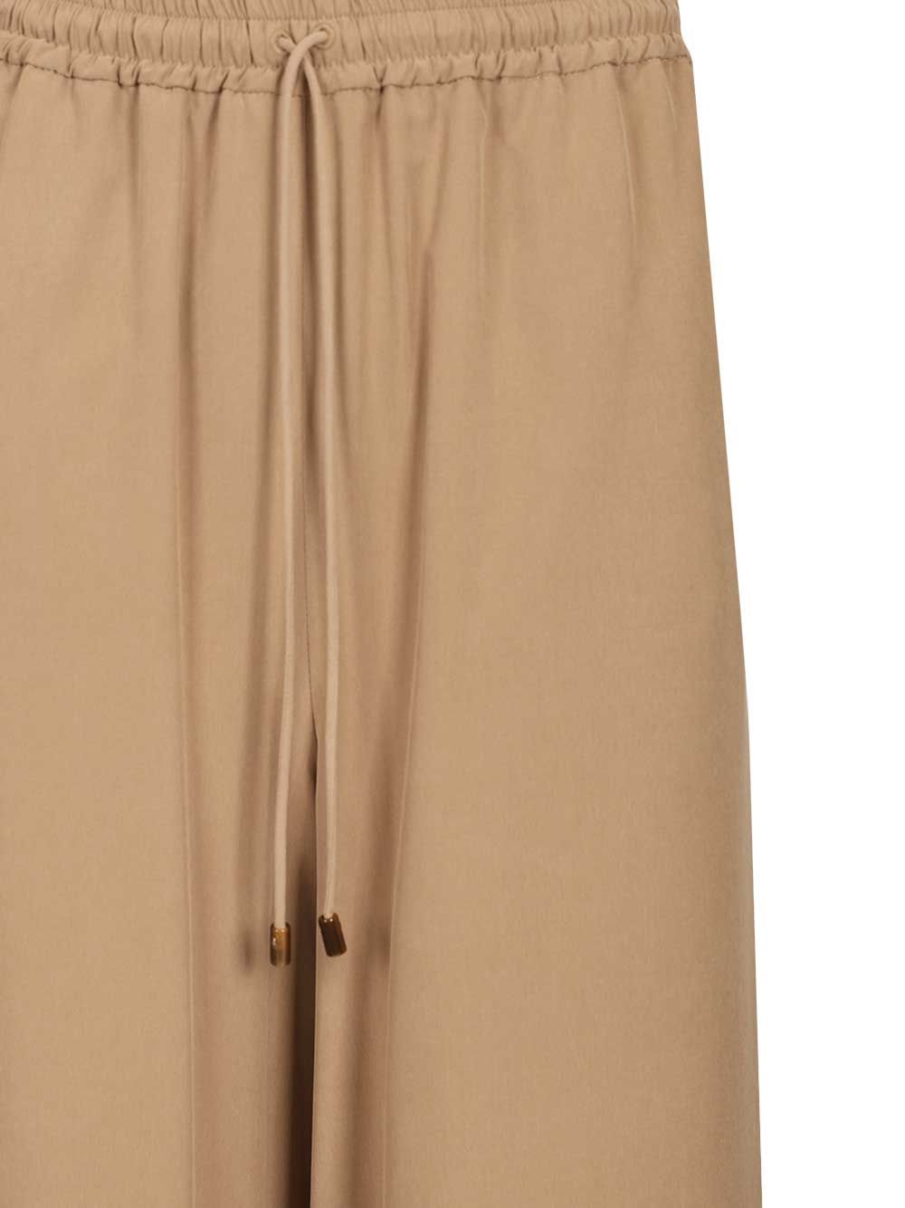 Max Mara Genero Washed Silk Drawstrings Pant Trousers - Brown | 30b5b2f50d55864c66527dd9c2e70c91301aabbc