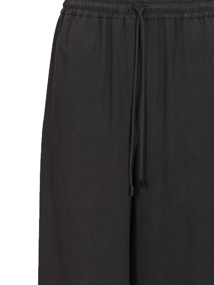 Max Mara Genero Washed Silk Drawstrings Pant Trousers - Blue | 37c47b8fe7b8ae627b15674d78746d25826be165