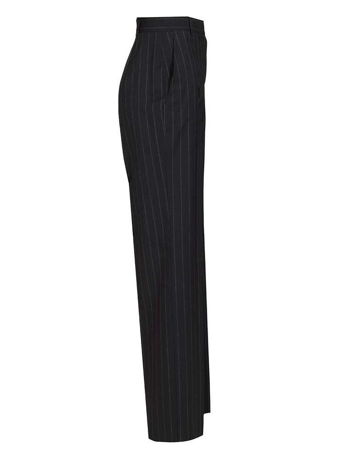 Max Mara Studio Mstenfasi Wool Straight Pants Trousers - Blue | 4ed6ee6bef6e388d295b7151022a230f92418b9e