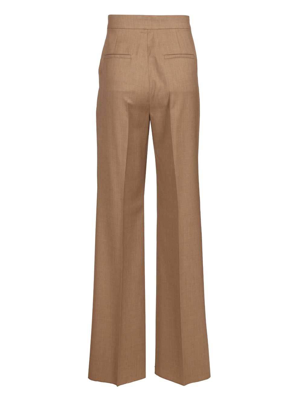 Max Mara Zimino Double Pleats Wool Pants Trousers - Brown | b59716523feaada43230f9204ee327a515ee5c84