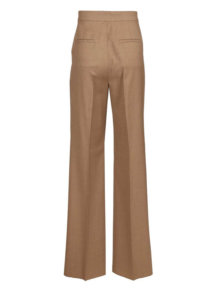 Max Mara Zimino Double Pleats Wool Pants Trousers - Brown | b59716523feaada43230f9204ee327a515ee5c84