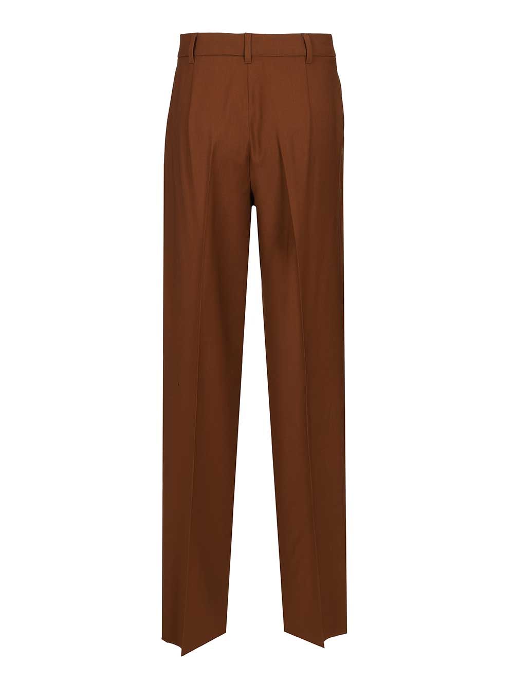 Max Mara Studio Flowing Wool Trousers - Brown | ae164e345b8545079ea520ec5254c05fa841fda6