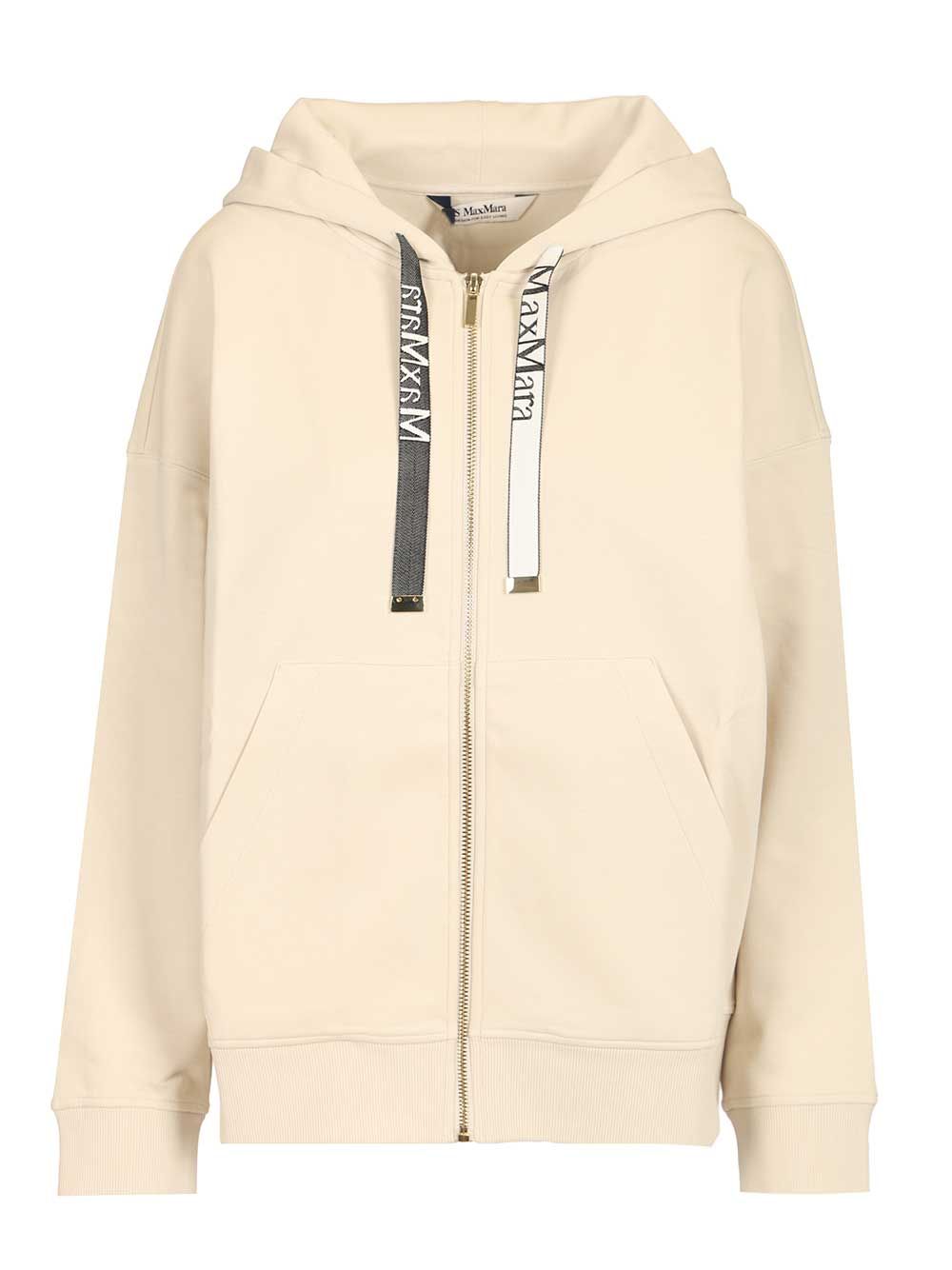 'S Max Mara Technical Jersey Zip-Up Sweatshirt Sweatshirts - Beige | 4aeb8105fdab216dde8e4b2d790155d4f404f7e0