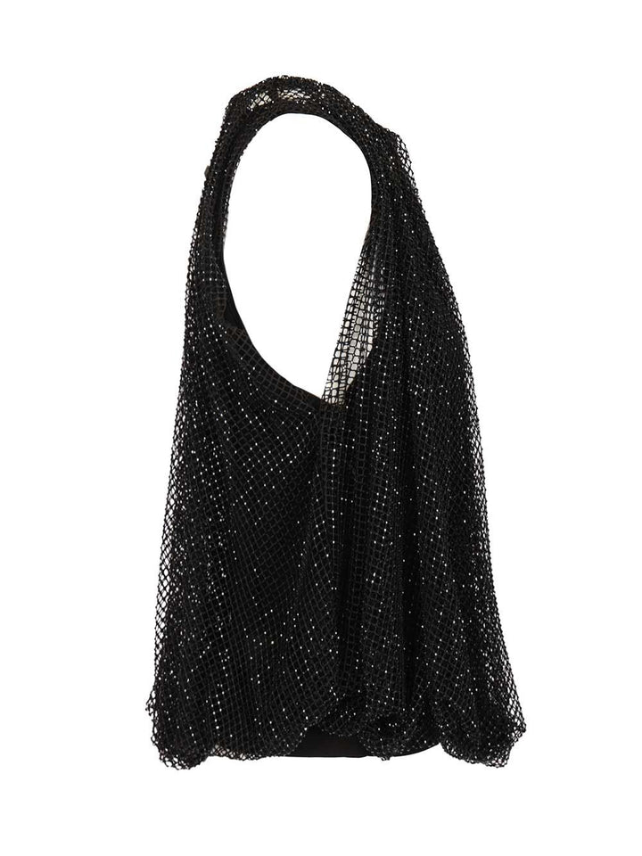 Sportmax Spxnodo Strass Mesh Top Tops - Black | b0d9ef517dd47e5fafda2c20426e16d130c105ba