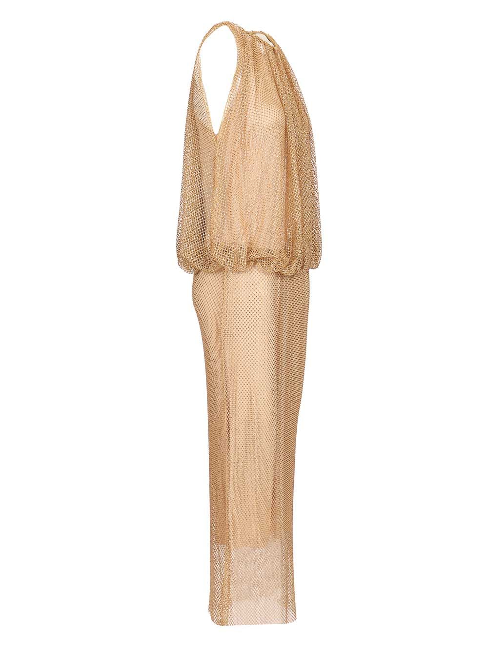 Sportmax Sleeveless Jersey Dress With Crystals Dresses - Beige | e679c493a1dad4455d3d73c69c81b74e41327183