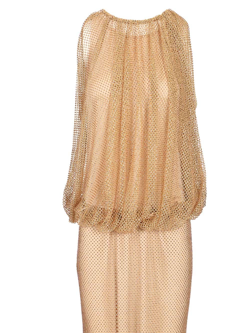 Sportmax Sleeveless Jersey Dress With Crystals Dresses - Beige | 79a47bb01ca0a8bde3d26376fe57ee4f22c26dbd
