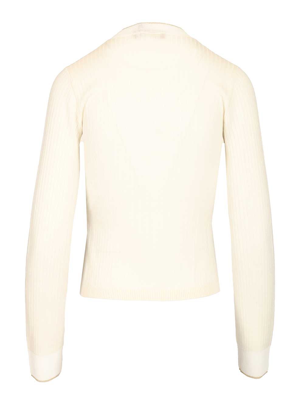 Max Mara Studio Ribbed Cardigan Knitwear - White | a0121d78ac0465521e637ca88e6ea355b1ab7fd1