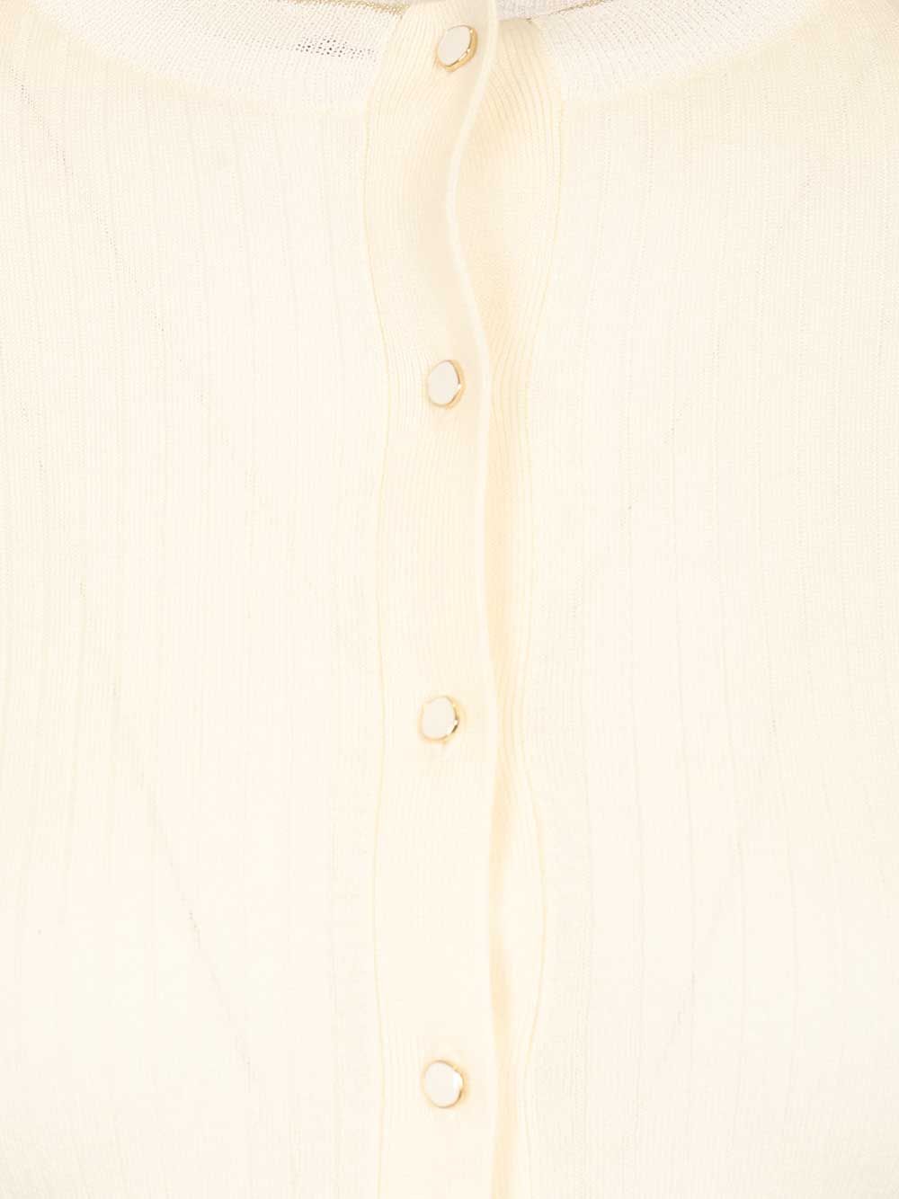 Max Mara Studio Ribbed Cardigan Knitwear - White | ab8195f2f4e432c410e136cac4e629301504fe0b