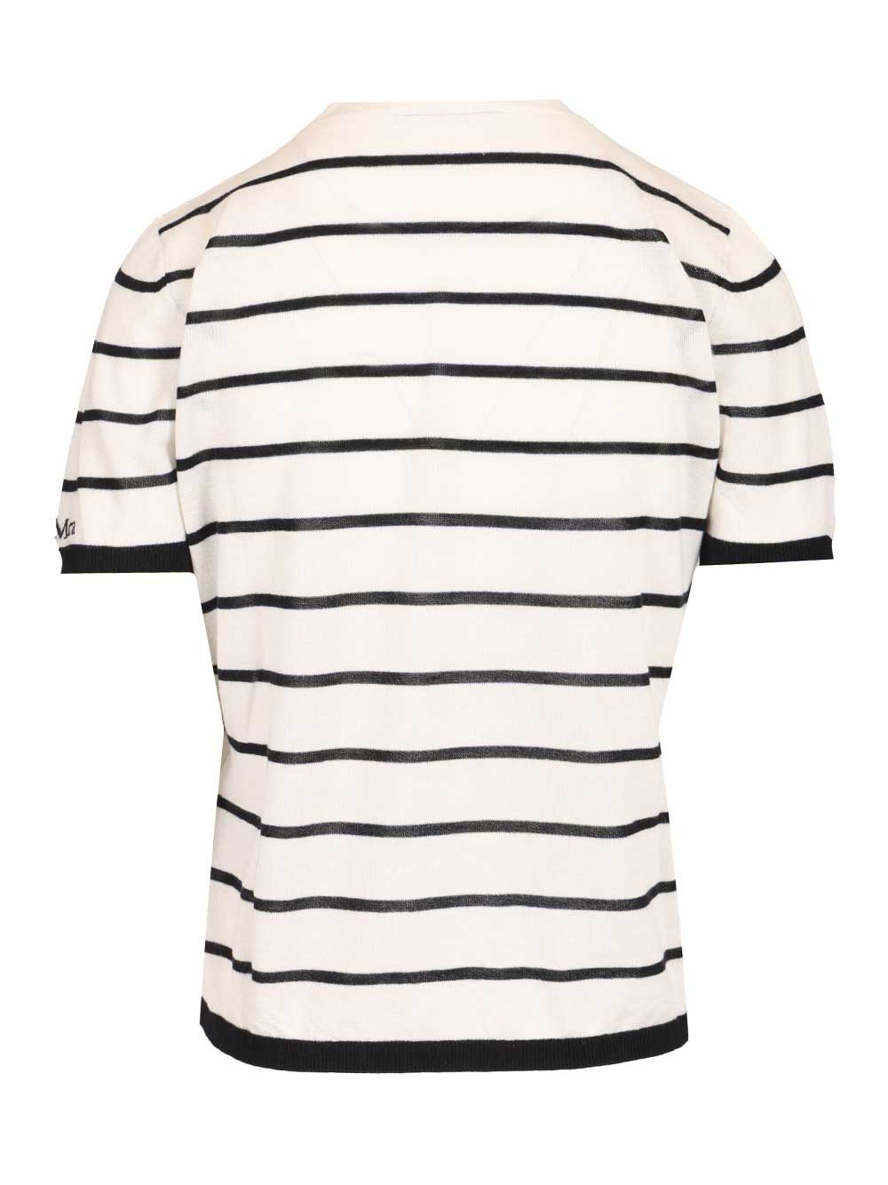 Max Mara Favetta Sweater In Cashmere And Silk Blend T-Shirt - White | afc1083892eb0d7e422f6ca8831373f039197be0