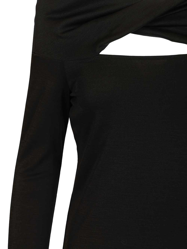 Max Mara Orafo Off-Shoulder Top In Virgin Wool Tops - Black | 6772f31409b51c245a45389edff4052aa4fe8bad