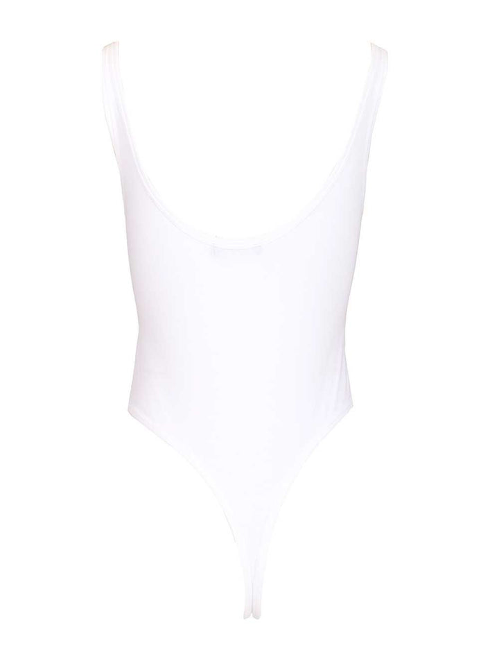 Versace Organic Cotton Bodysuit Tops - White | 5ff767189aaeacc50164bd1b4b80396726048901