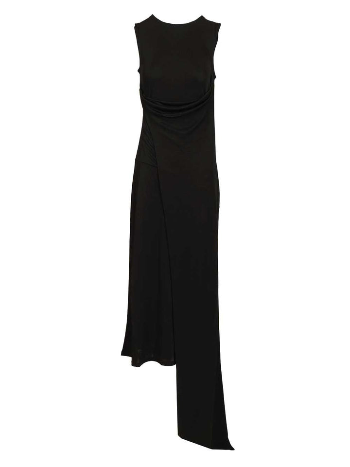 Ami Long Dress In Jersey Crepe Dresses - Black | 83561a2542cdc517ef9623806d113dd39603c436