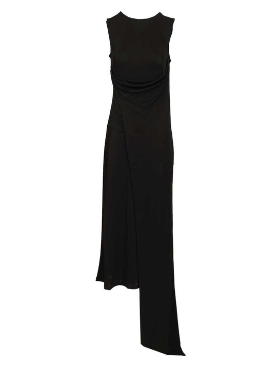 Long Dress In Jersey Crepe Dresses Black