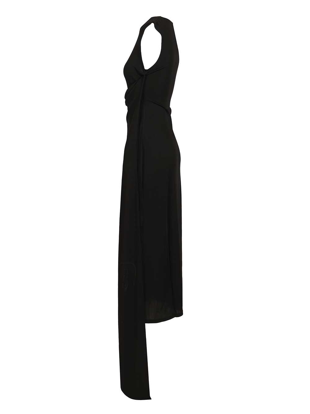 Ami Long Dress In Jersey Crepe Dresses - Black | 38457089583bfcec0d397c85c7c15e5b0d7f745e