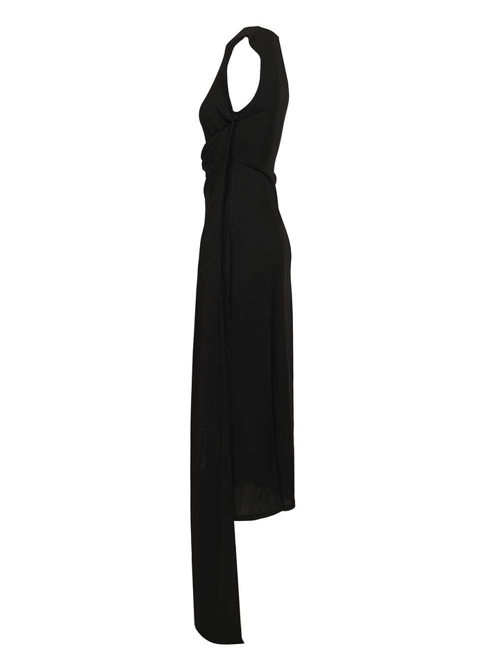 Ami Long Dress In Jersey Crepe Dresses - Black | 38457089583bfcec0d397c85c7c15e5b0d7f745e