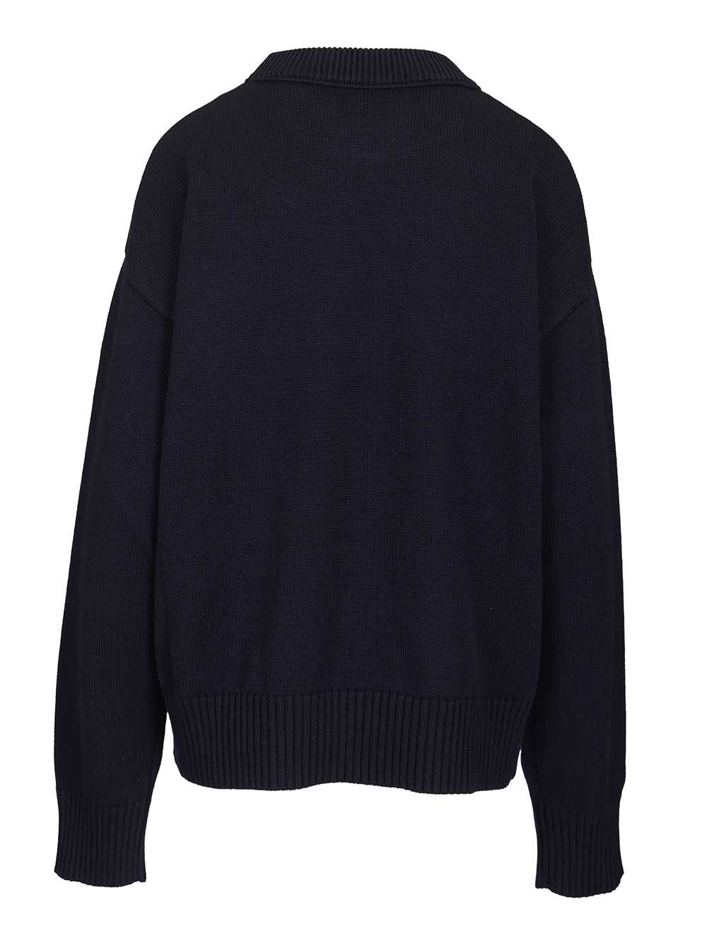 Ami Ami De Coeur Crew Neck Sweater Knitwear - Blue | 2bc248ed5fd5407a072f40e4956703e0fe30cad3