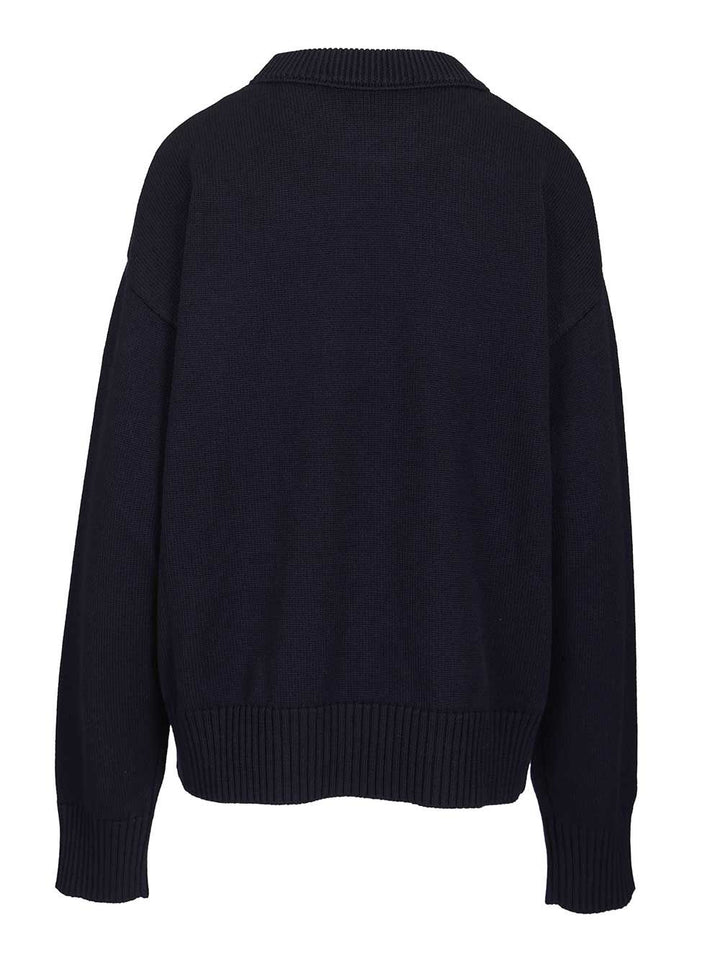 Ami Ami De Coeur Crew Neck Sweater Knitwear - Blue | 2bc248ed5fd5407a072f40e4956703e0fe30cad3