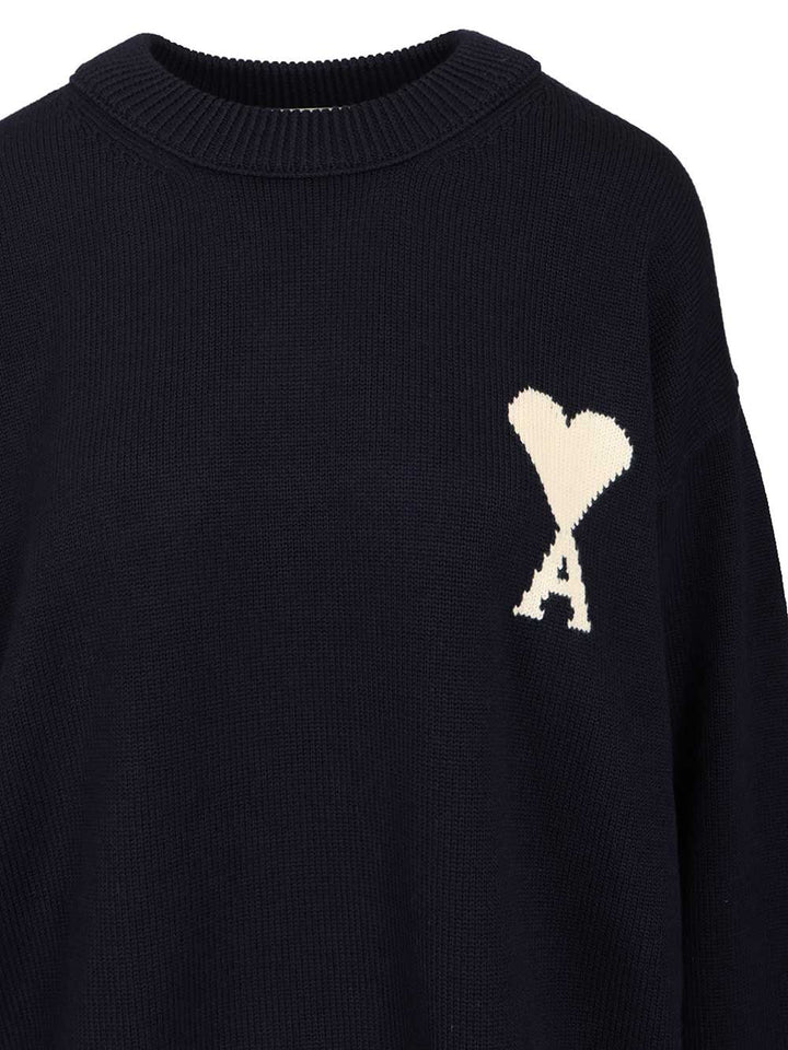 Ami Ami De Coeur Crew Neck Sweater Knitwear - Blue | e9e24a3c2ee74312d2b0e11dccc15079be711874