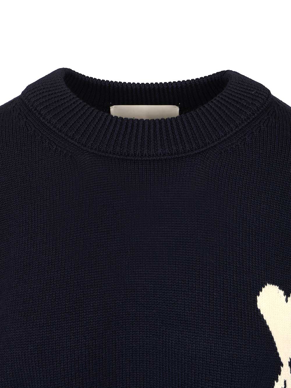 Ami Ami De Coeur Crew Neck Sweater Knitwear - Blue | 45c9f3051892fc1b12a57d6bb0ba3b5e94bd9a58