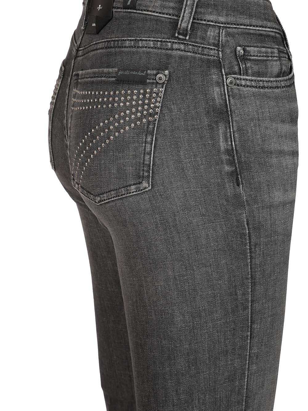 7 For All Mankind Dojo Rocker With 7 Studded Jeans - Black | 37df6520ea53ed98f666d45e10233764af6d1bc7
