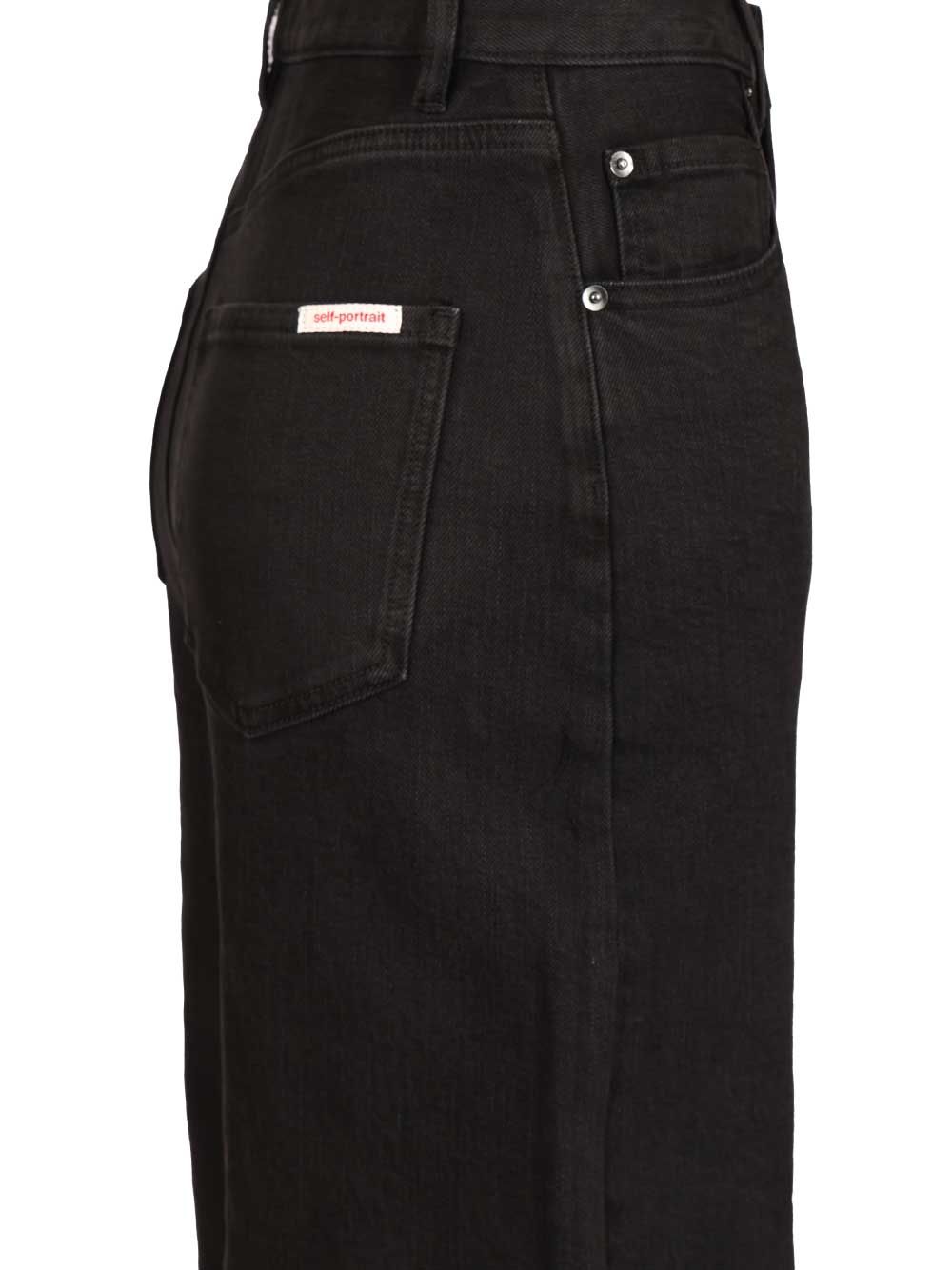Self-Portrait Barrel Jeans - Black | 4e2cb66c9a369f12bdb43376b4c70d454b376660