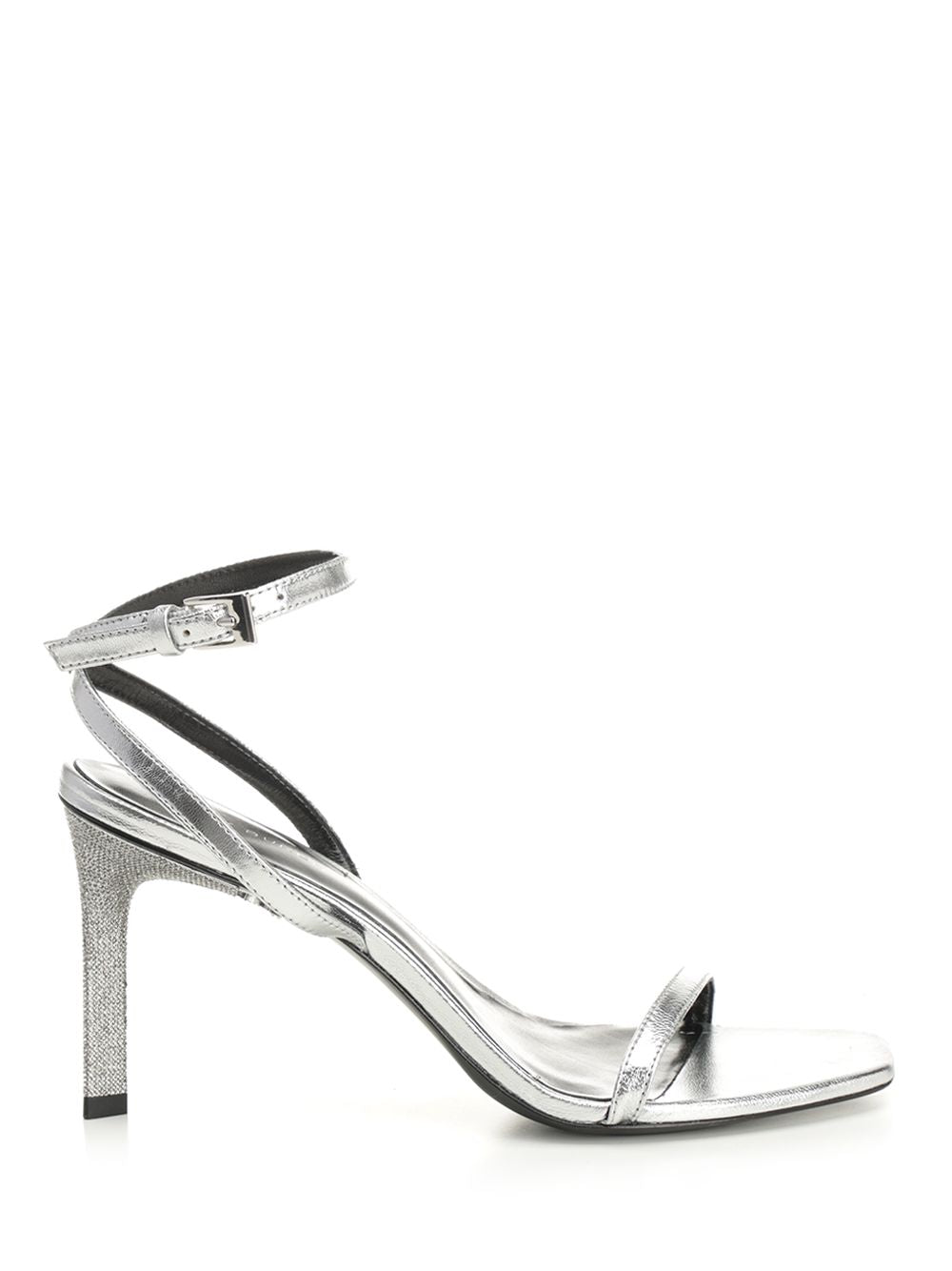 Tory Burch Metallic Leather  With Crystal Sandals - Silver | 4216a1d345c06cc04df79f6a54785afcab957a60