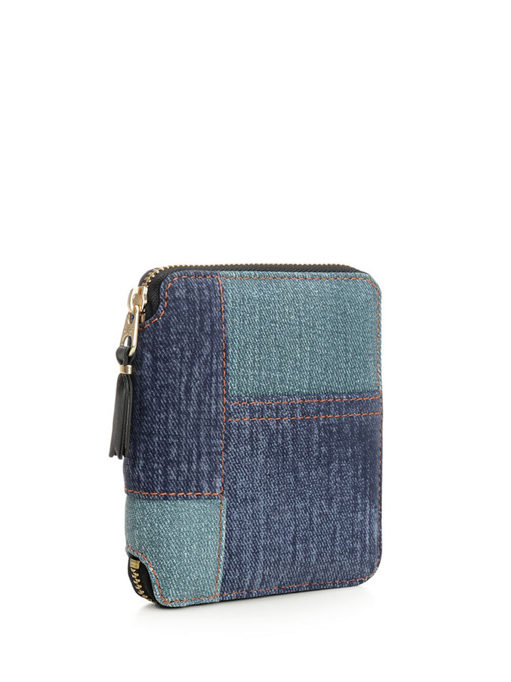 Comme Des Garcons Wallet Zip-Around Patchwork Wallet Wallets - Blue | 38795c84f8144c31f756cc2dfd3dd15b03e5c89e